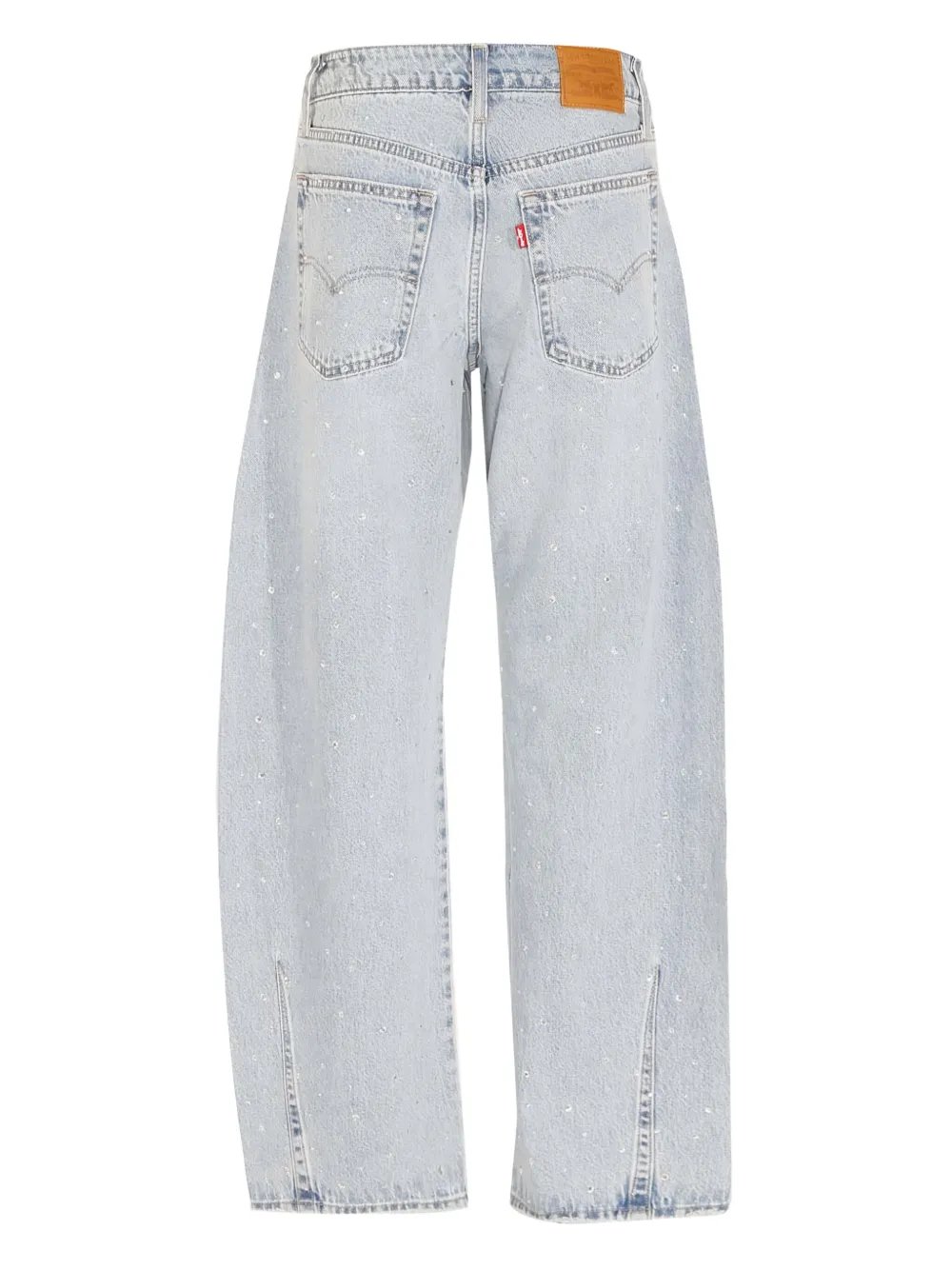 Levi's embellished barrel boyfriend jeans Blauw