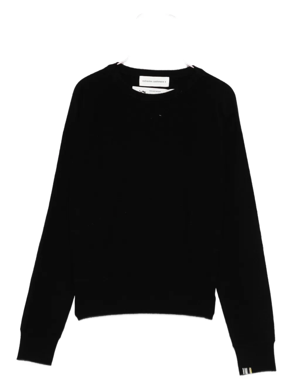 Extreme cashmere N°382 Belle round-neck long-sleeve sweater Zwart