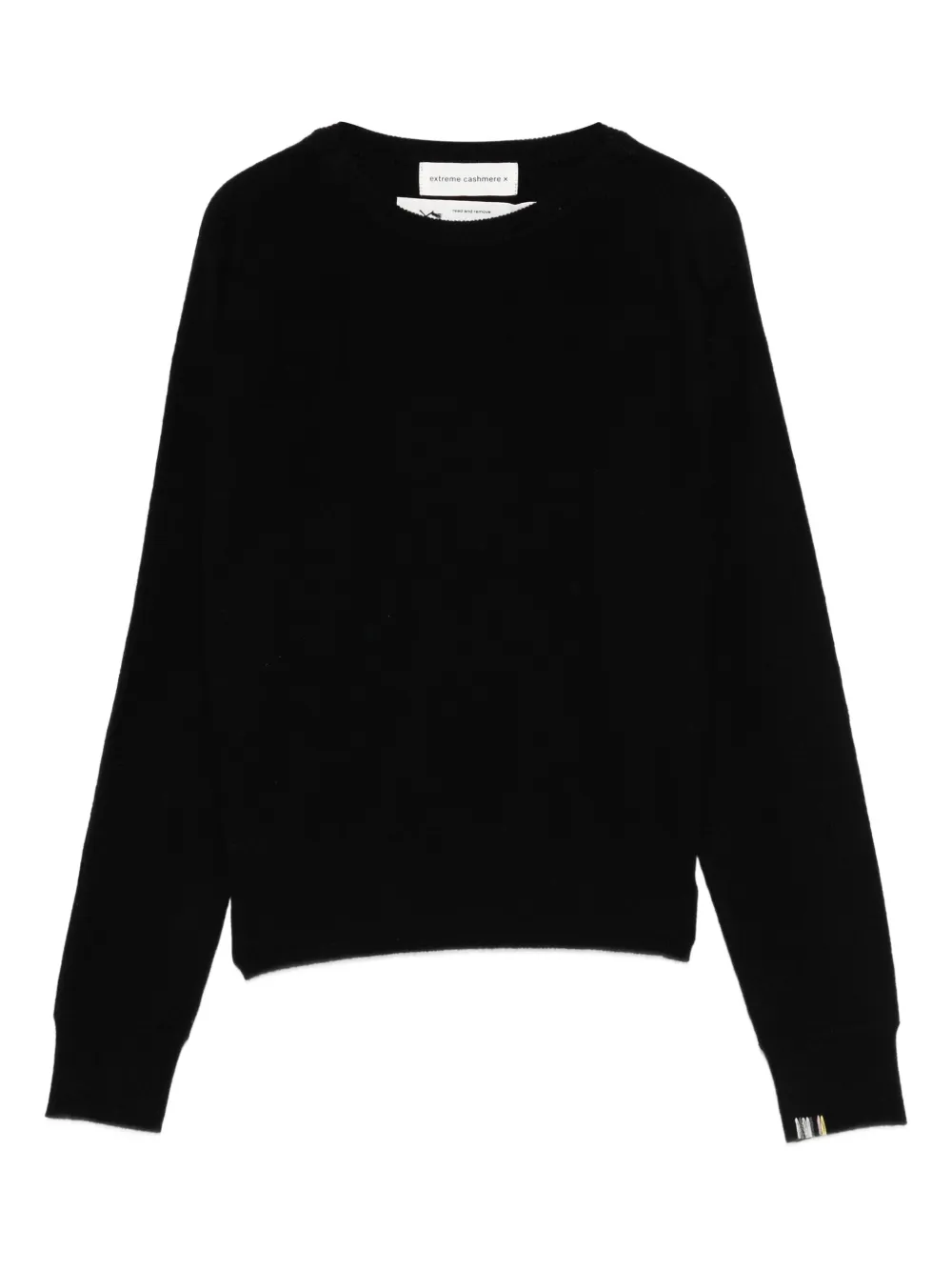 Extreme cashmere N°382 Belle round-neck long-sleeve sweater Zwart