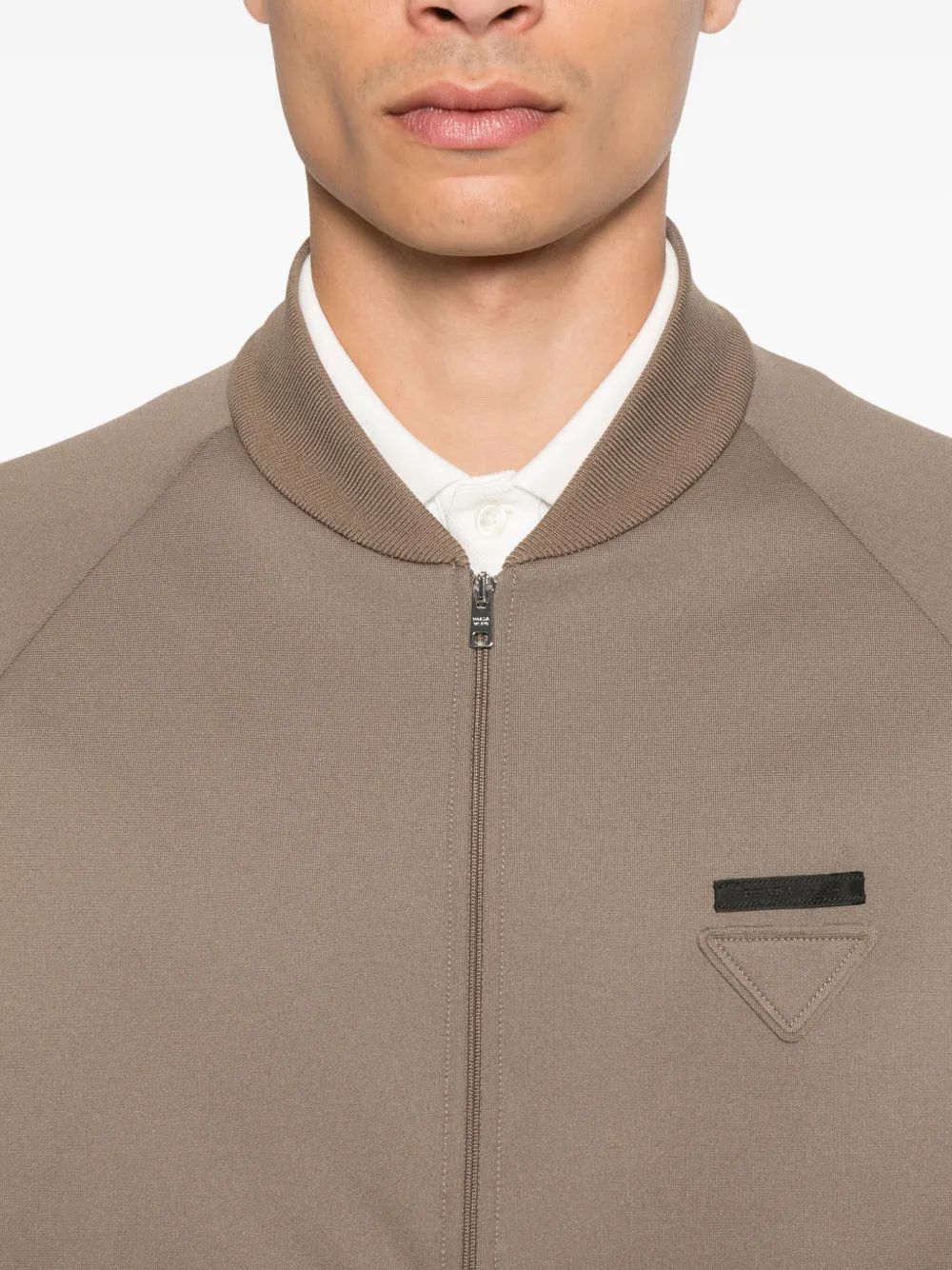 Prada Honkbaljack met rits Groen