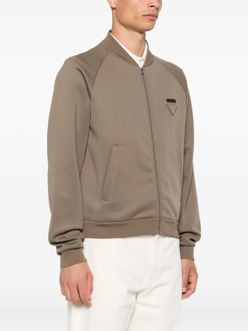 Prada Honkbaljack met rits Groen