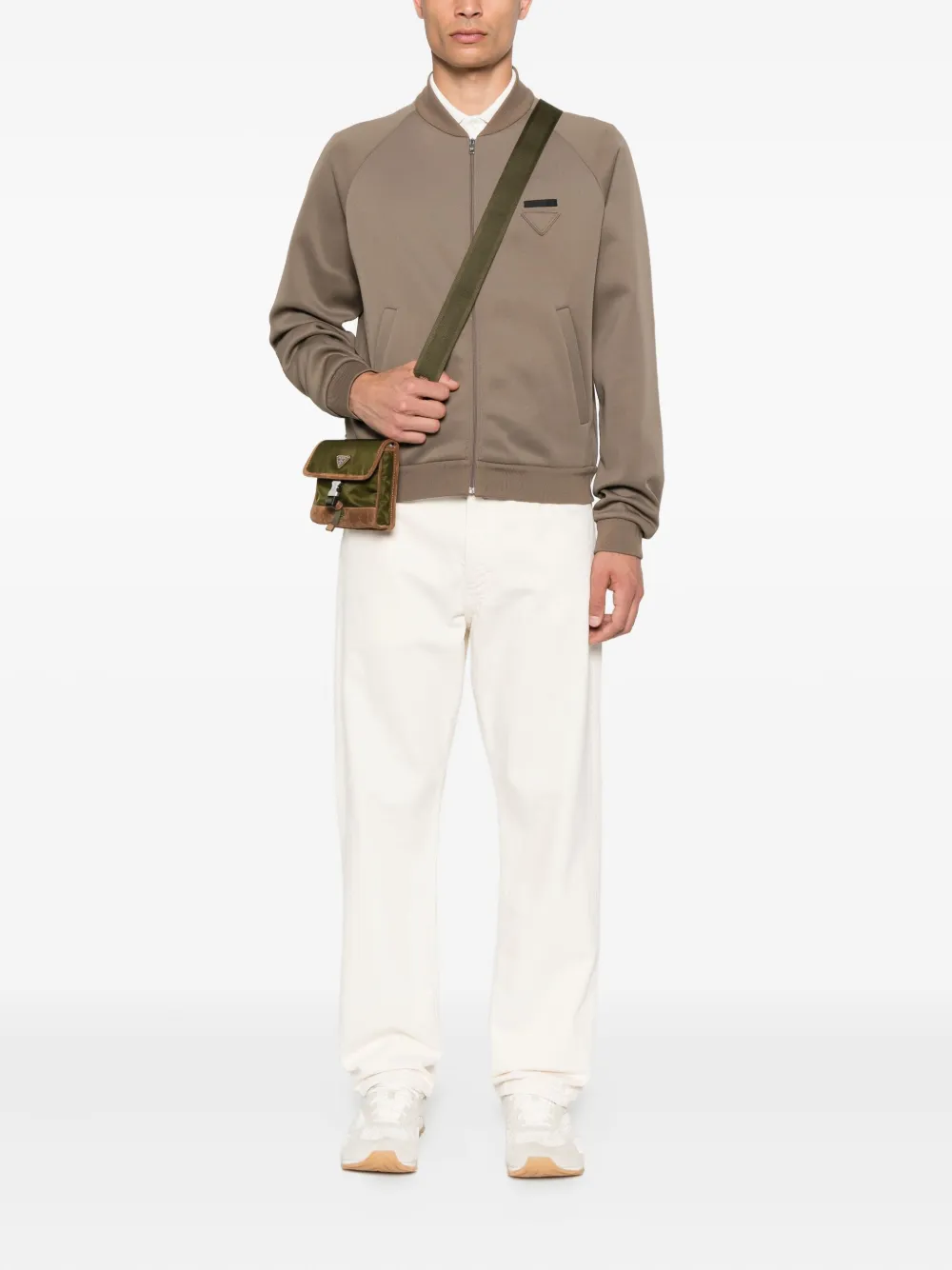Prada Honkbaljack met rits Groen