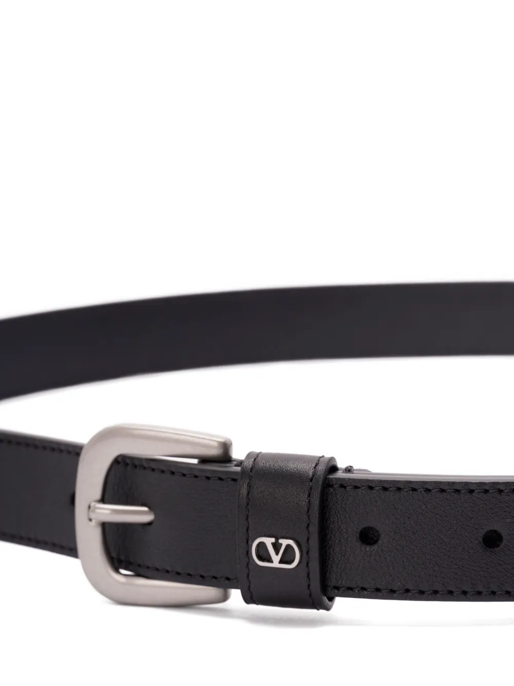 Valentino Garavani Leren riem met logoplakkaat Zwart