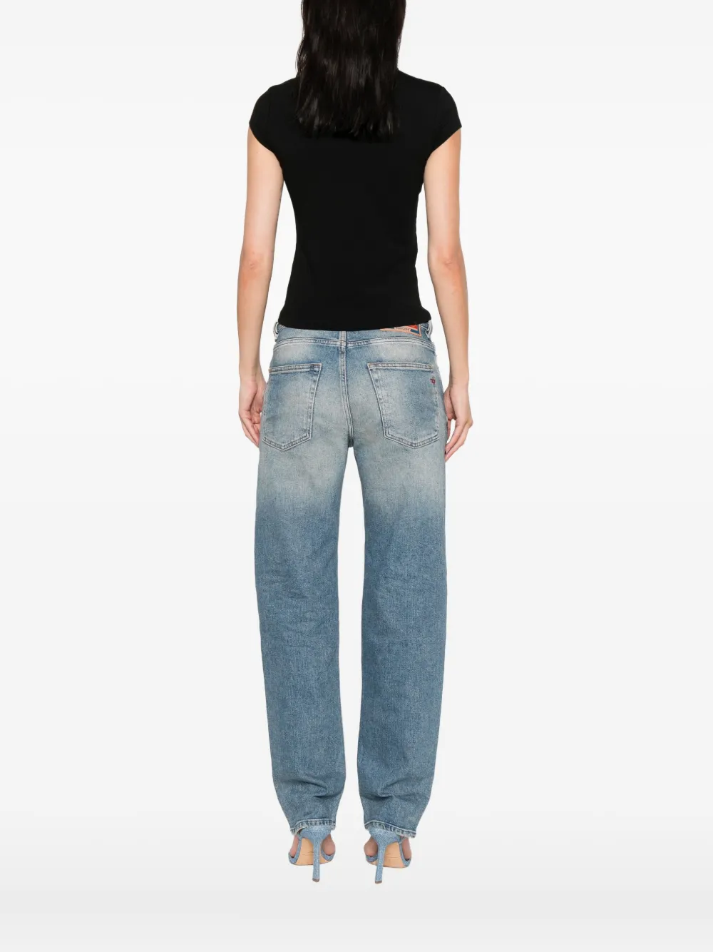 Diesel Top met korte mouwen en logodetail Zwart