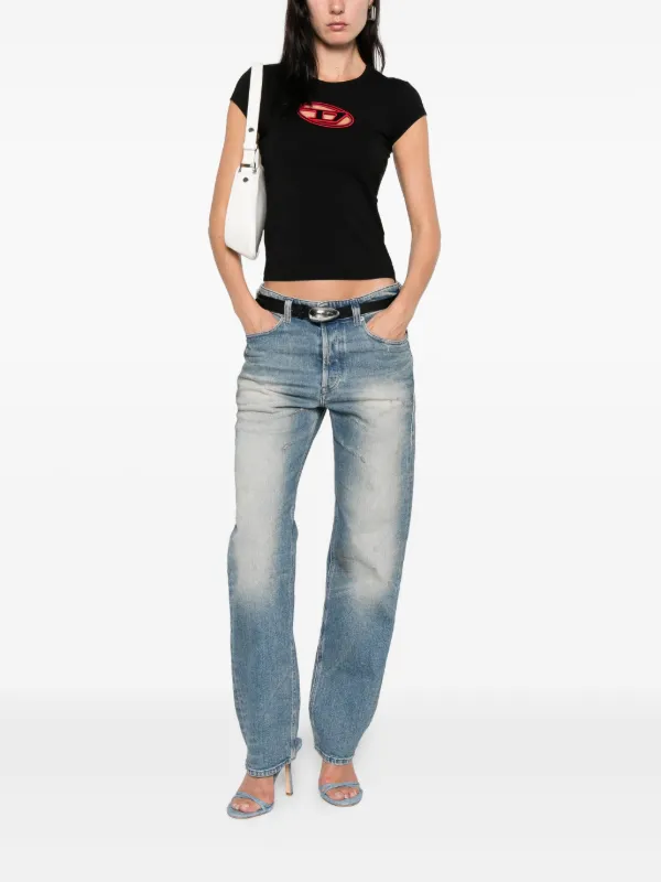 Diesel logo-detail short-sleeve Top | Black | FARFETCH JO