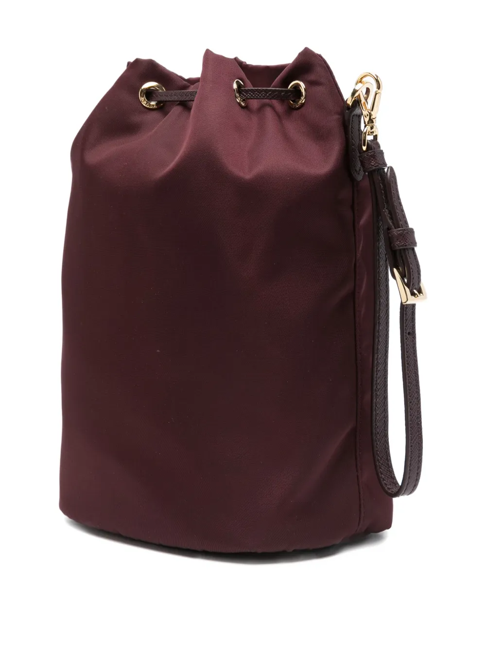 Prada Bucket-tas met leren afwerking en trekkoord Rood