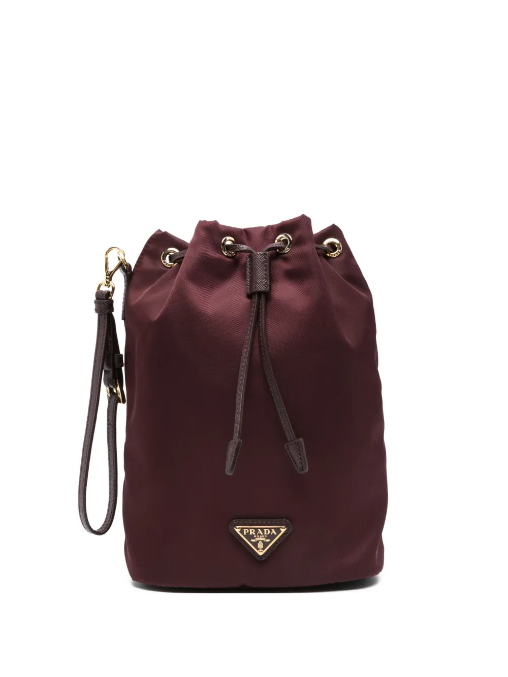 Prada Bucket-tas met leren afwerking en trekkoord Rood