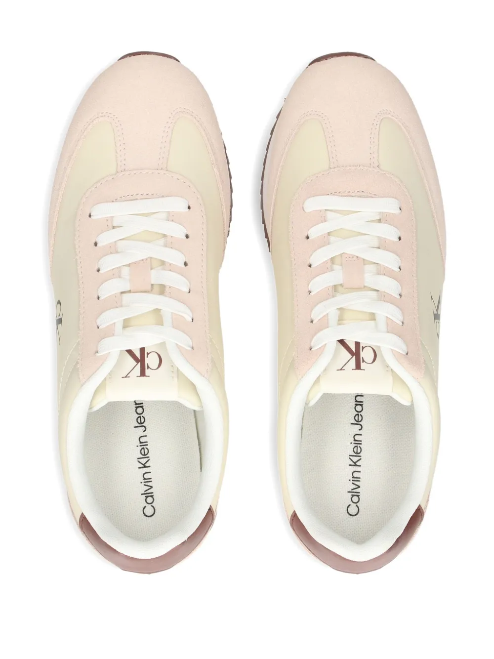 Calvin Klein Jeans CK logo suede sneakers Neutrals