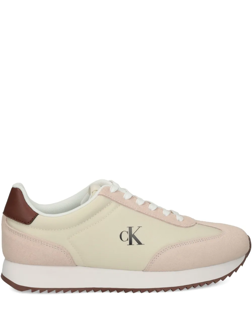 Calvin Klein Jeans CK logo suede sneakers Neutrals