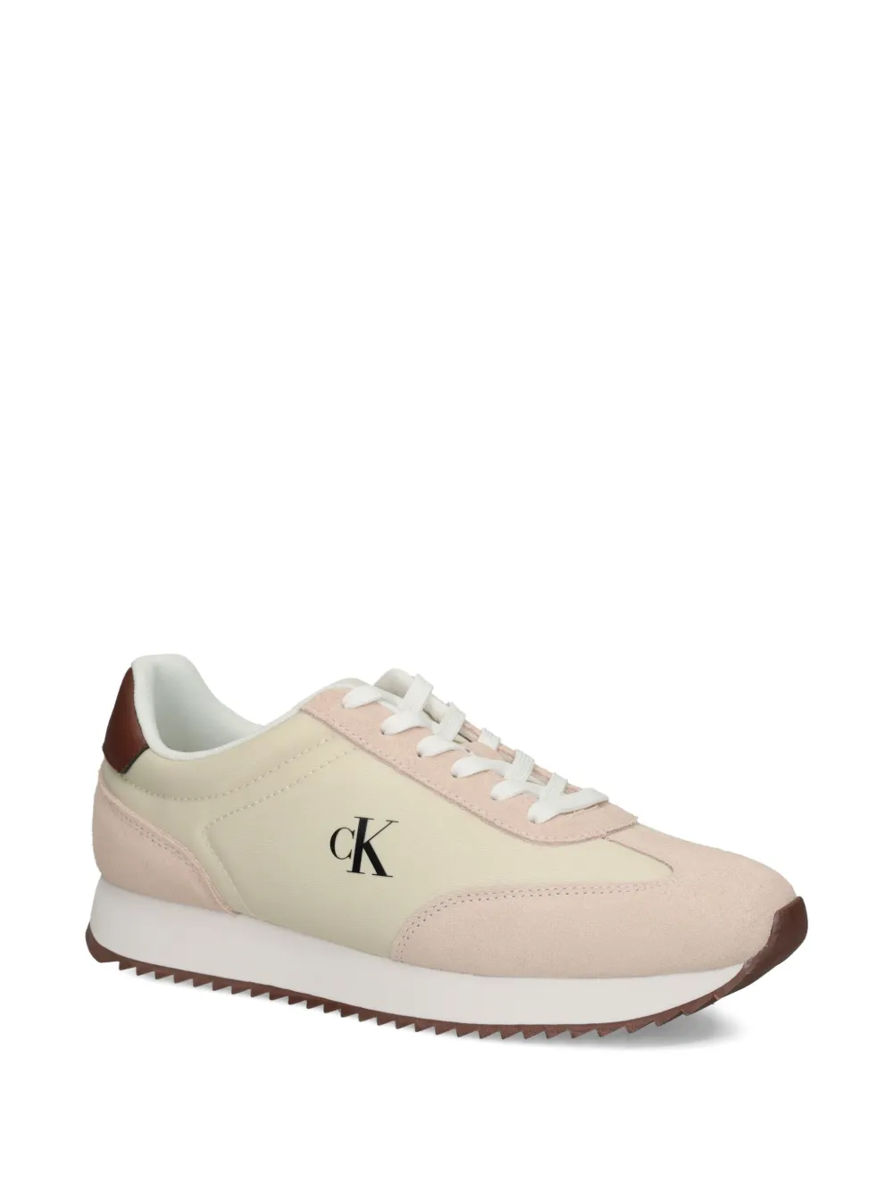Calvin Klein Jeans Suède sneakers met CK-logo - Beige