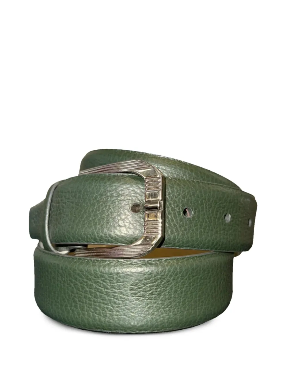 Brunello Cucinelli Leren riem met textuur - Groen