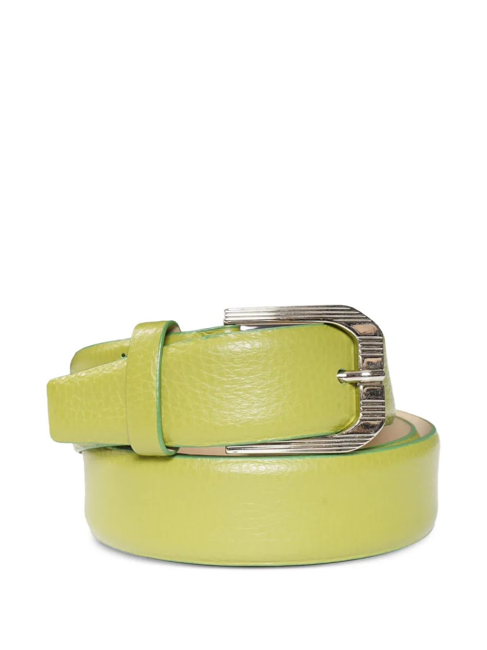 Brunello Cucinelli Leren riem met textuur Groen