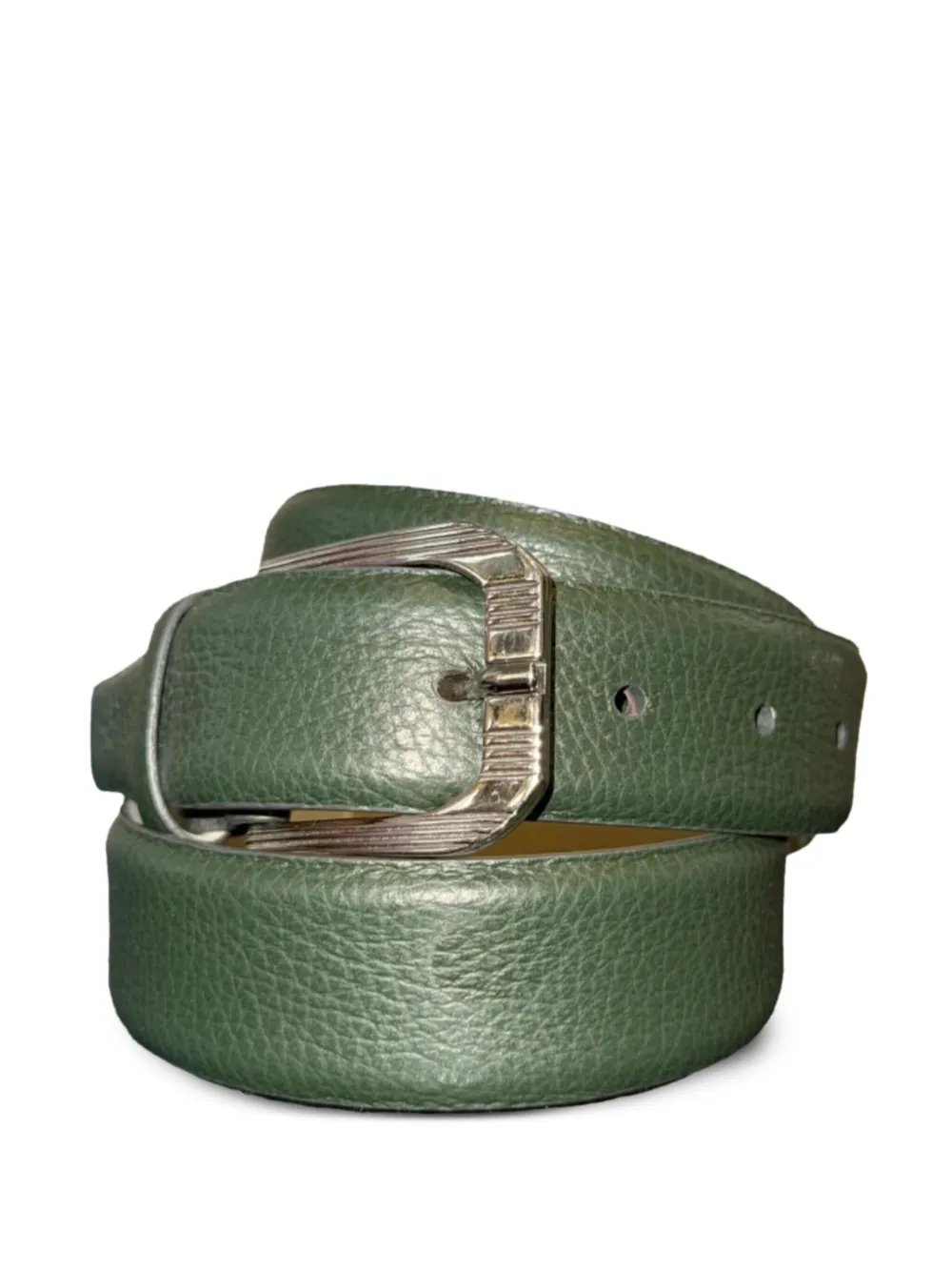 Brunello Cucinelli Leren riem met textuur Groen