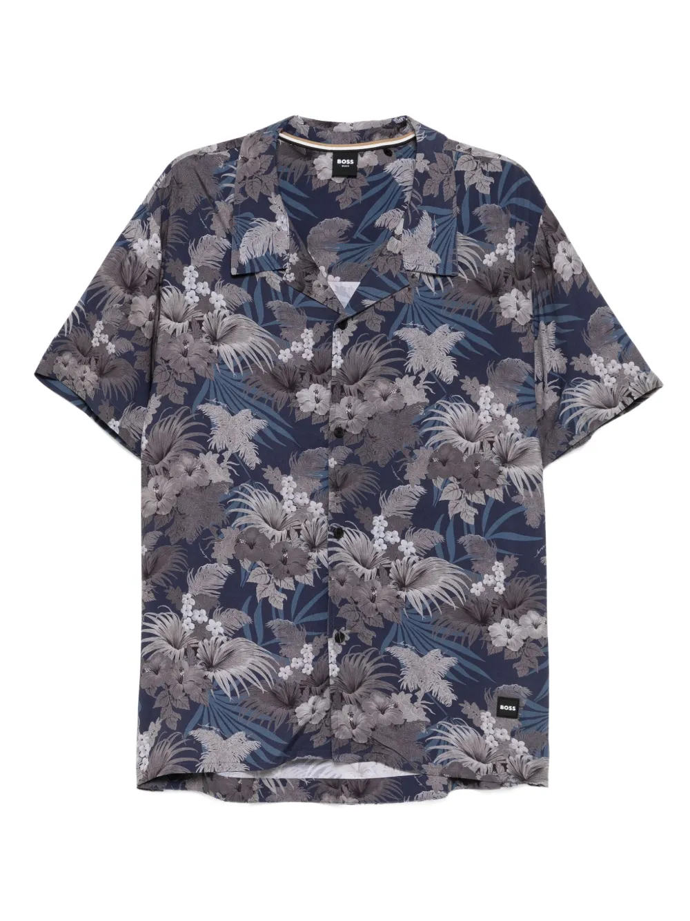 BOSS Hemd mit Blumen-Print | Blau | Image 1