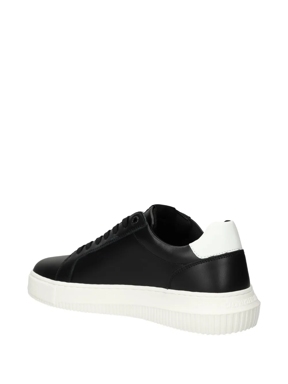 Calvin Klein Jeans logo-detail leather sneakers Black
