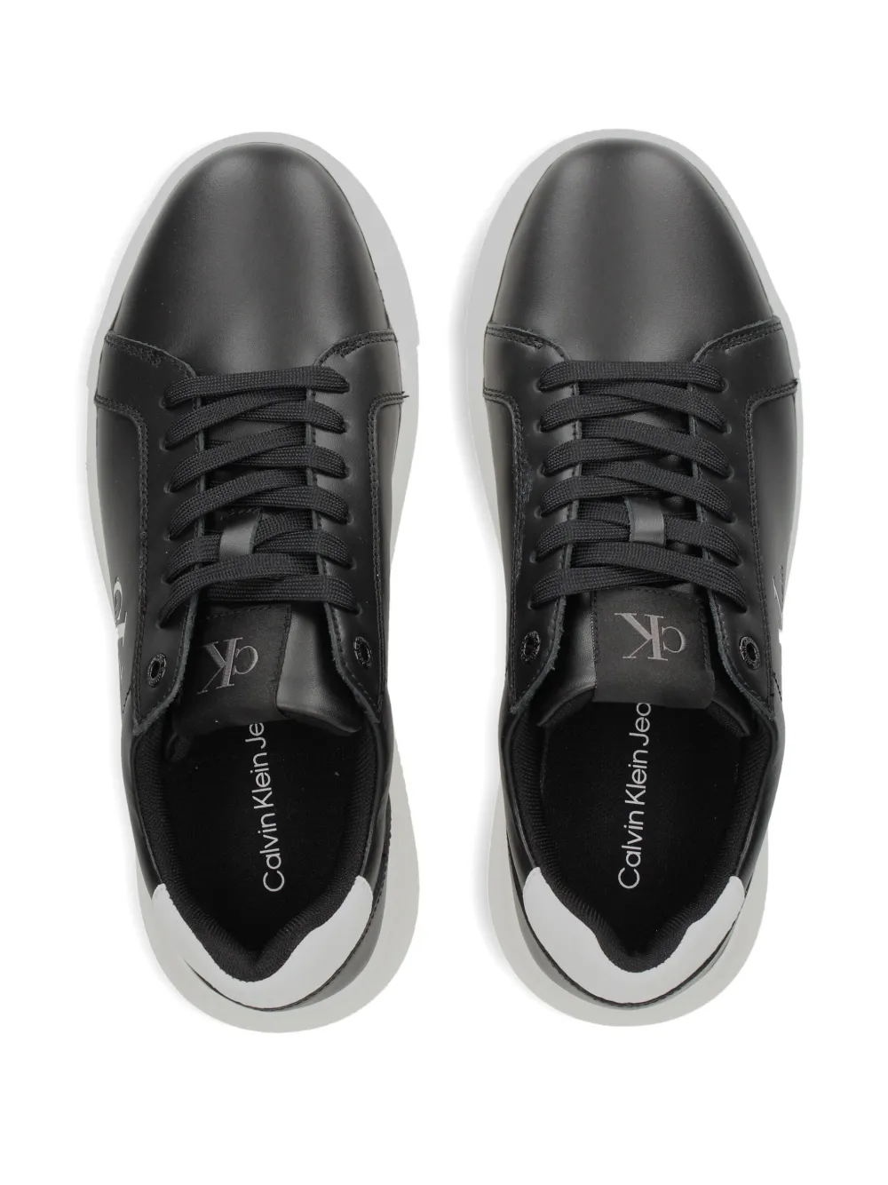 Calvin Klein Jeans logo-detail leather sneakers Black
