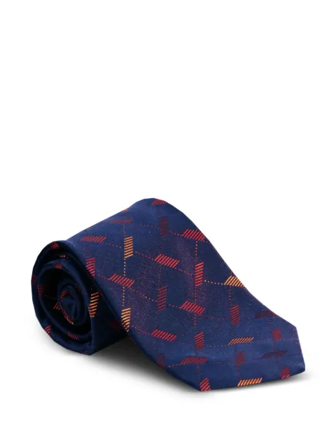 Zilli geometric-pattern silk tie