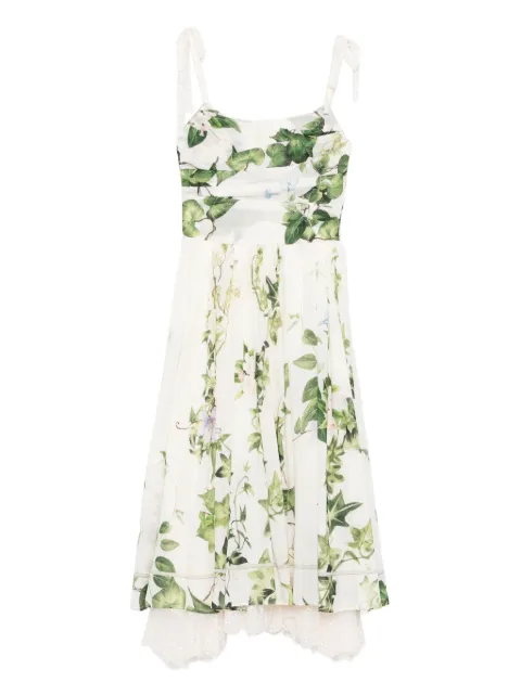 alice + olivia floral-print tie-shoulder dress