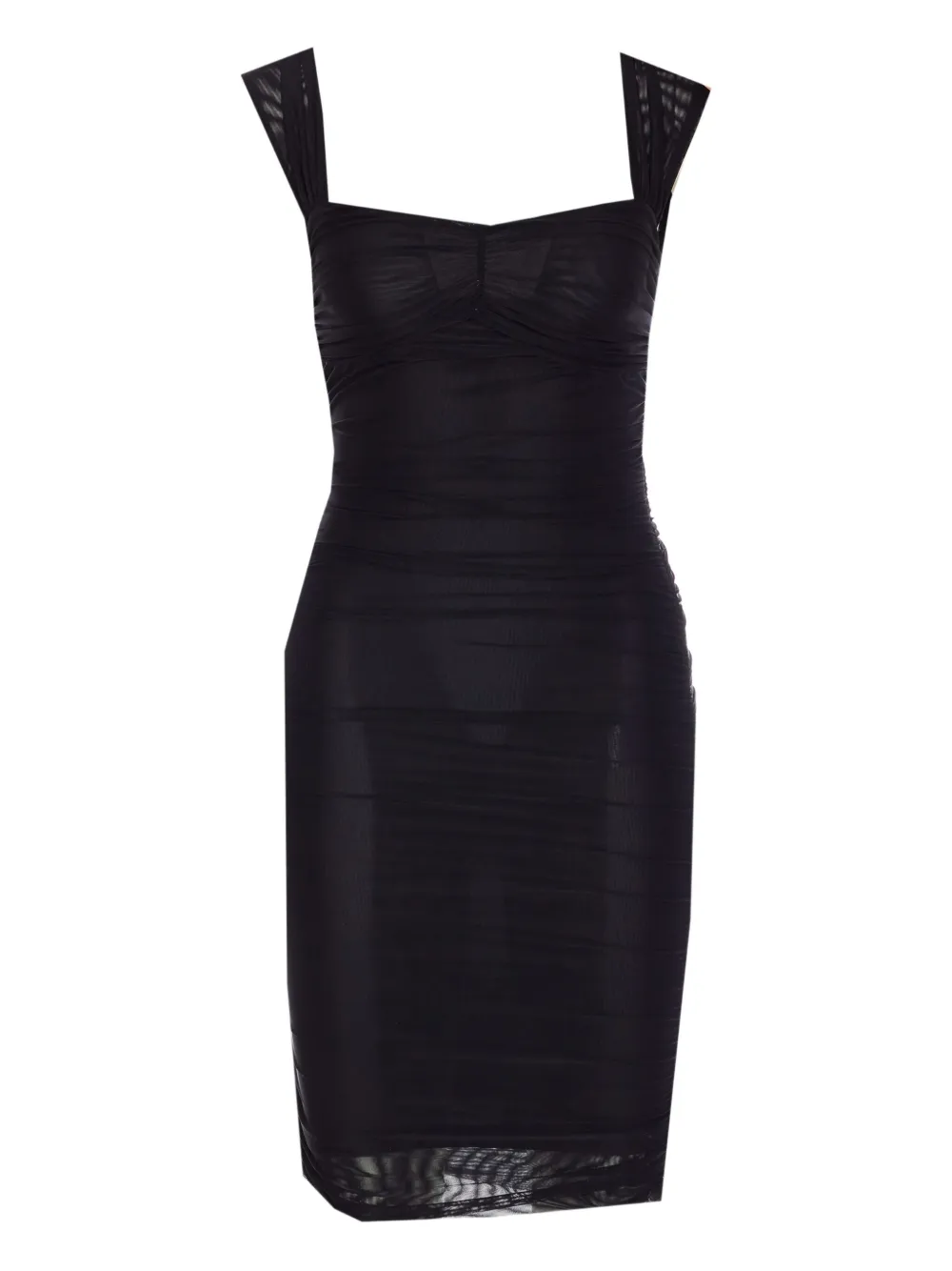 MAR DE MARGARITAS square-neck draped dress - ブラック MAR DE MARGARITAS square-neck draped dress - ブラック