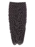 MAR DE MARGARITAS Nerea polka-dot ruched skirt - Black