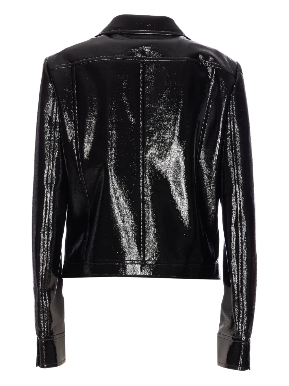 Courrèges Reedition logo-patch vinyl jacket Zwart