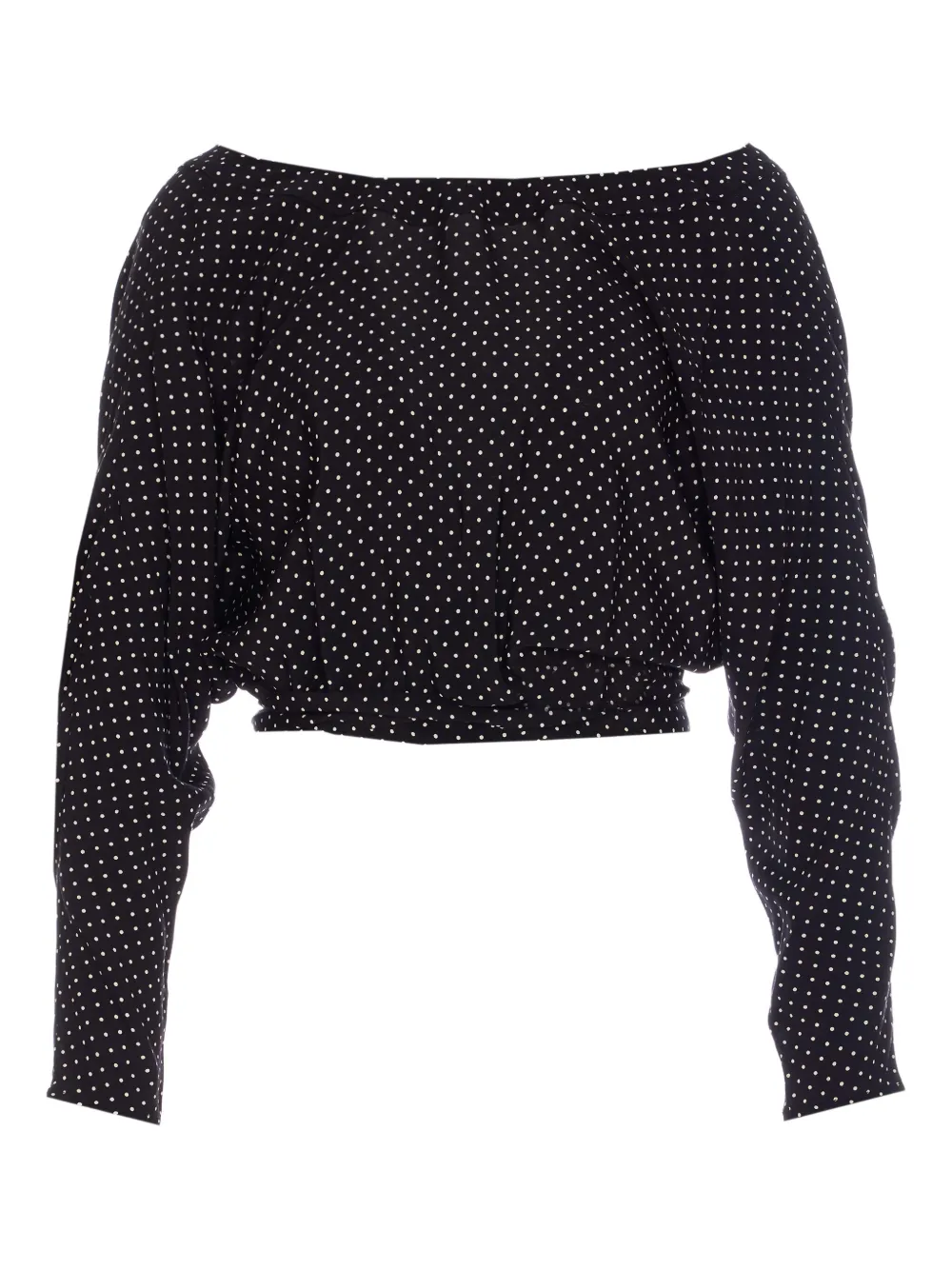 MAR DE MARGARITAS polka-dot lace-up blouse - ブラック MAR DE MARGARITAS polka-dot lace-up blouse - ブラック