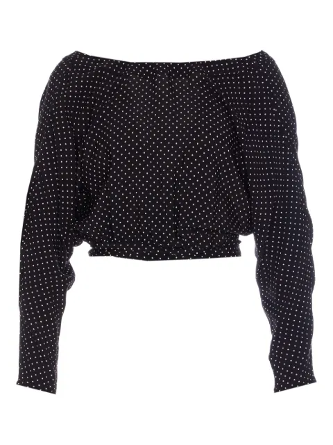 MAR DE MARGARITAS polka-dot lace-up blouse