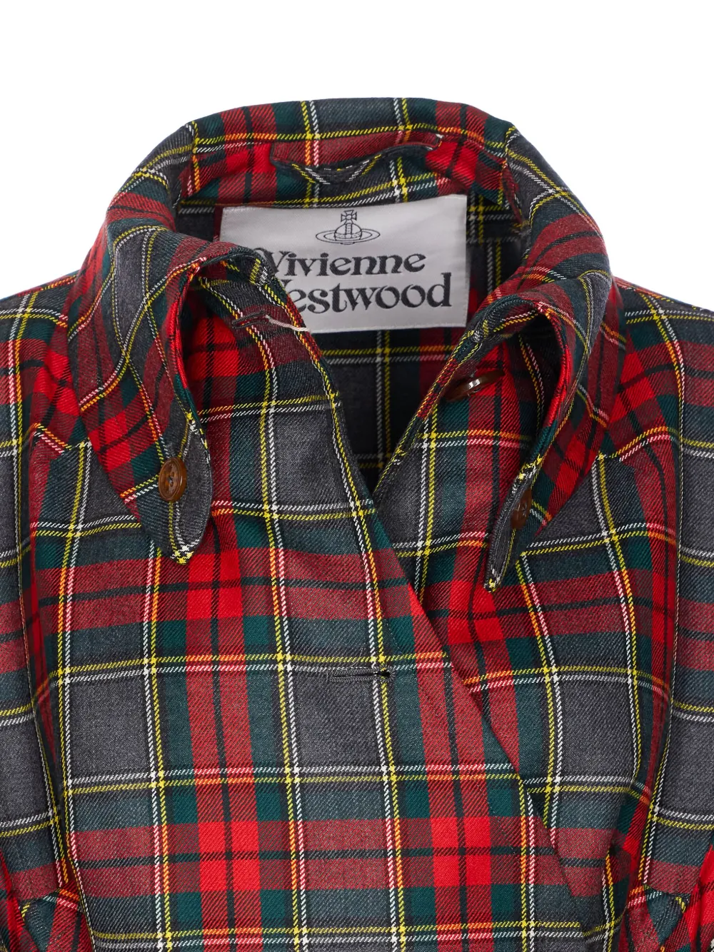 Vivienne Westwood tartan belted coat Rood