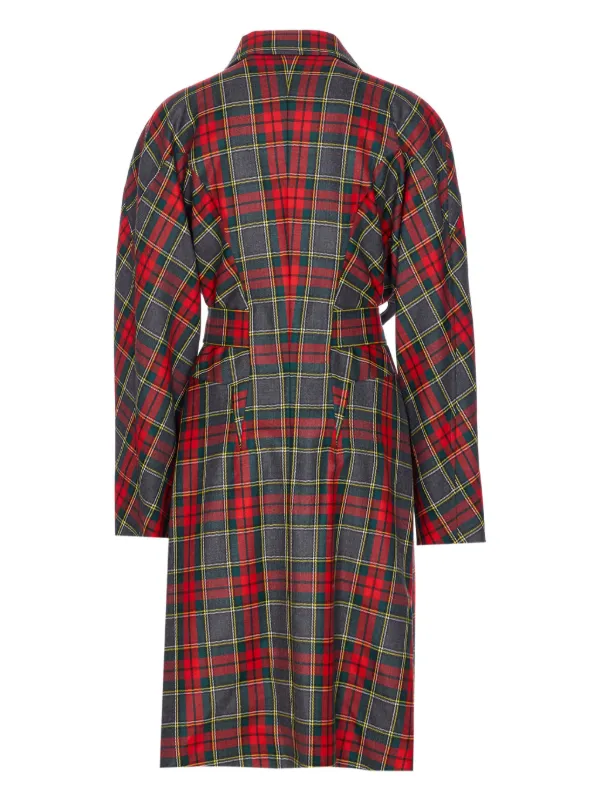 Vivienne Westwood Casaco Xadrez Tartan Com Cinto | Vermelho