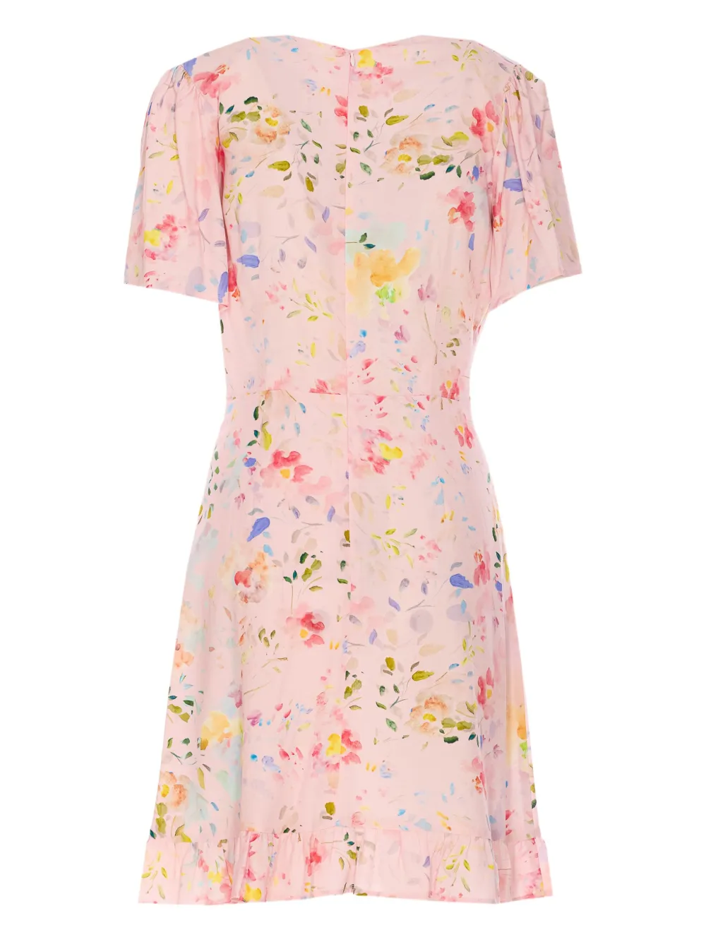 MAR DE MARGARITAS Mini-jurk met bloemenprint en V-hals - Roze