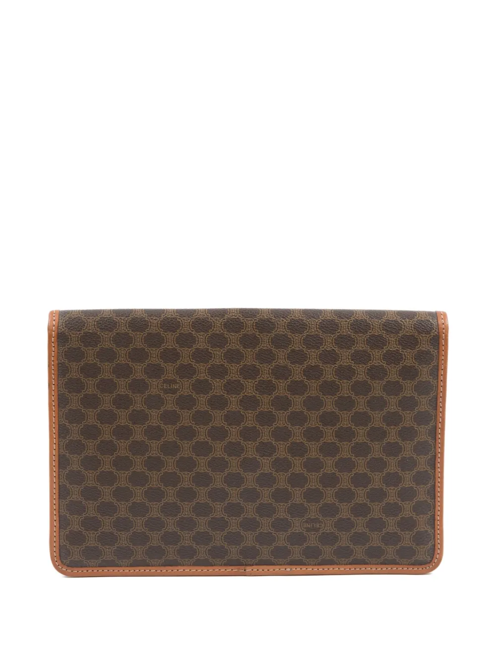 Céline Pre-Owned 1980s Triomphe leather clutch bag - ブラウン Céline Pre-Owned 1980s Triomphe leather clutch bag - ブラウン