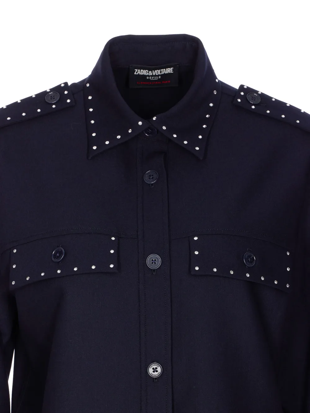Zadig&Voltaire crystal-embellished shirt Blauw