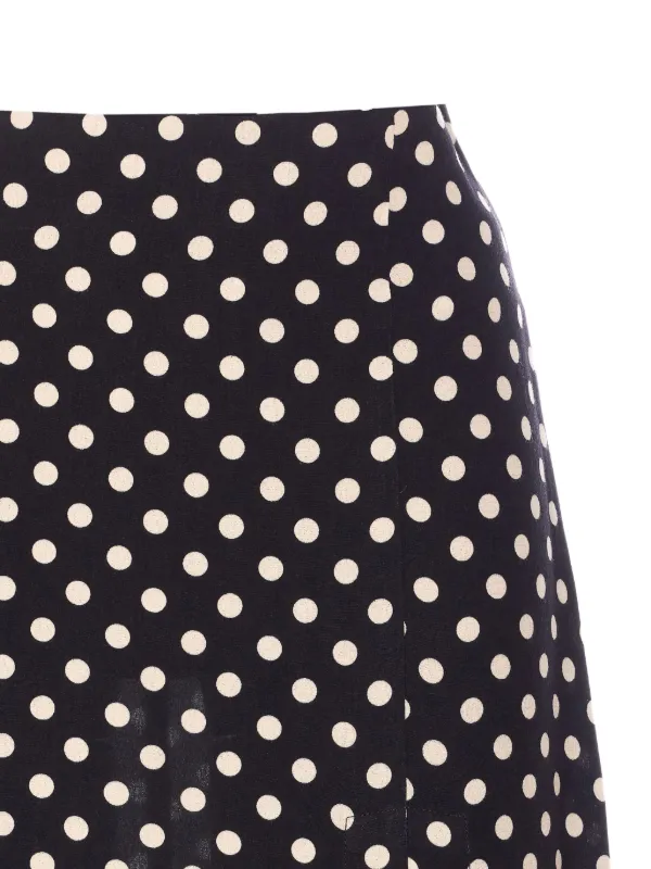 スカート MAR DE MARGARITAS KATE FLARED SKIRT POLKA DOT Kate - short flared skirt • Ecru polka dots - 𝗢𝗙𝗙