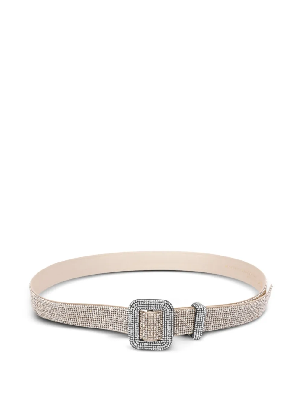 Benedetta Bruzziches crystal-embellished buckle belt Beige