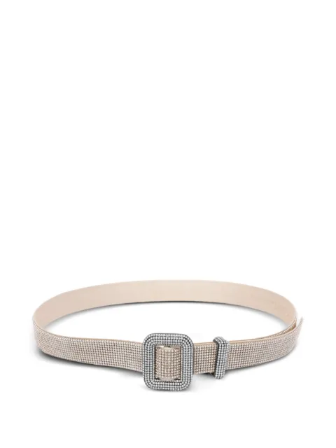 Benedetta Bruzziches crystal-embellished buckle belt