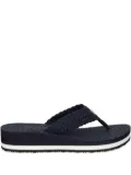 Tommy Hilfiger TH-monogram crochet-wedge flip-flops - Blue
