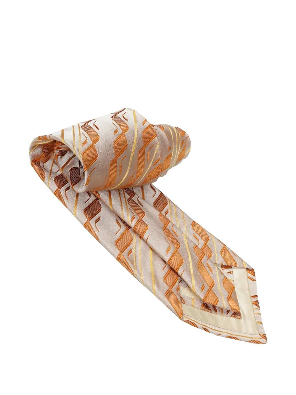 Zilli chevron stripe silk tie Oranje