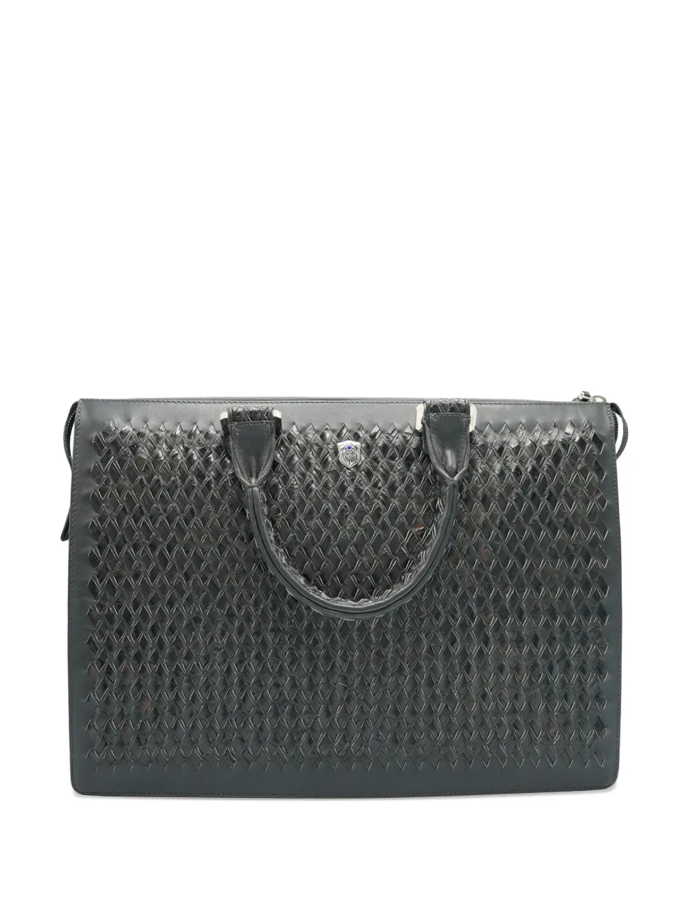 Lardini Tardini woven leather business bag | Black | Image 1