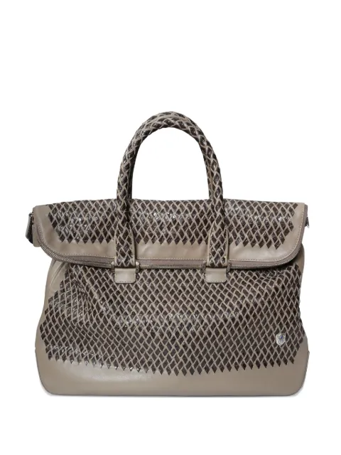 Lardini calfskin-alligator leather tote bag