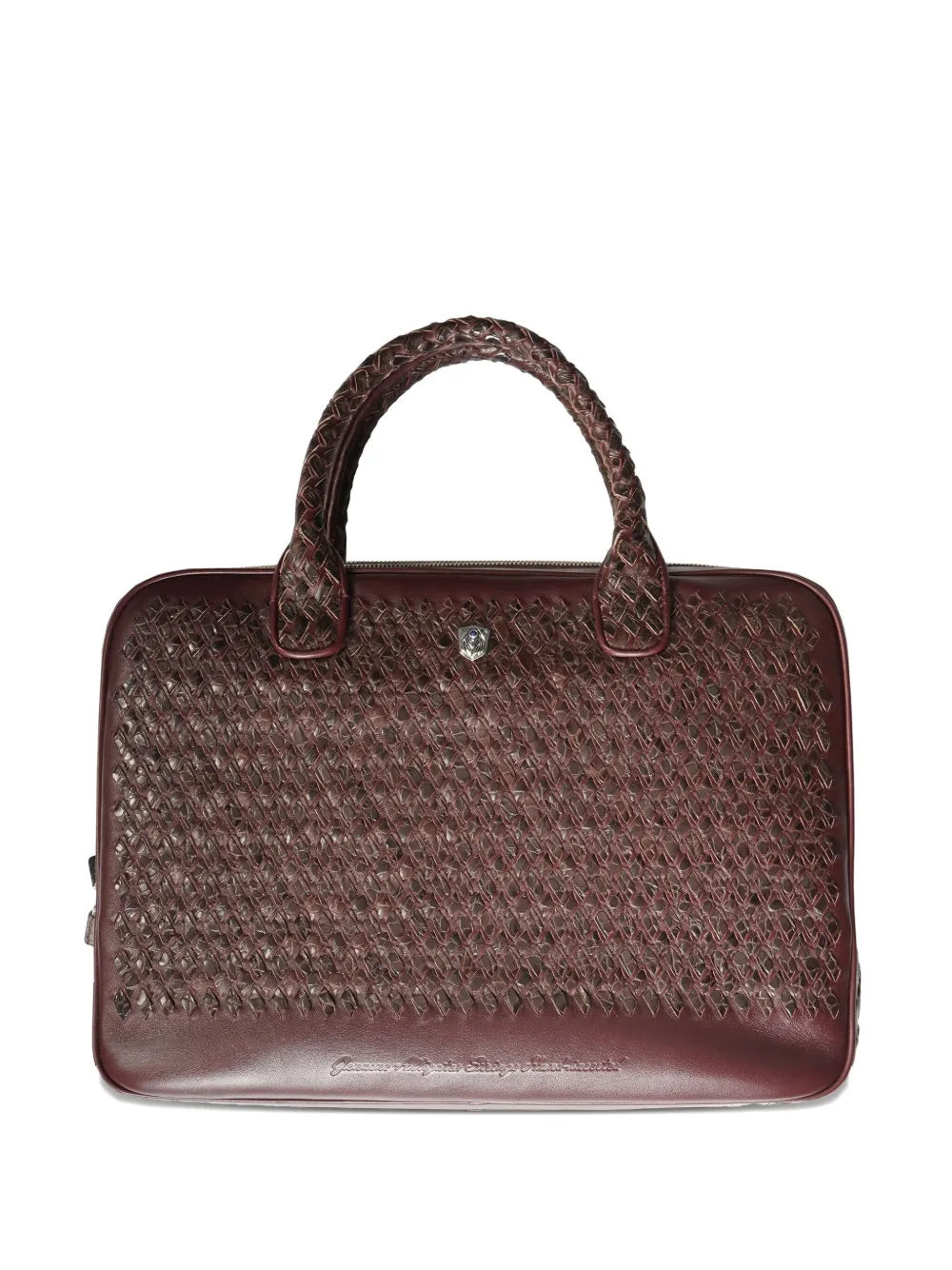 Lardini woven-leather laptop bag | Brown | Image 1