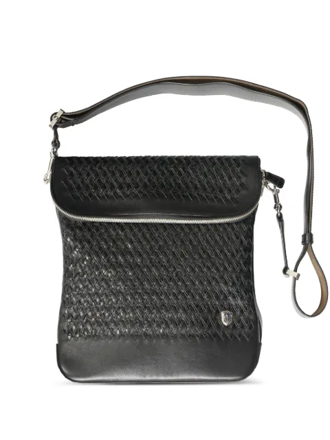 Lardini woven leather messenger bag