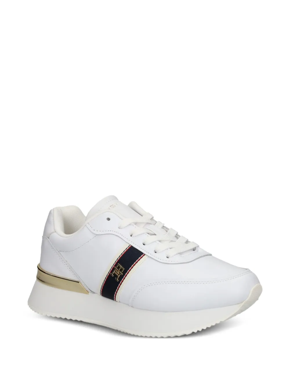 Tommy Hilfiger leather striped low-top sneakers White