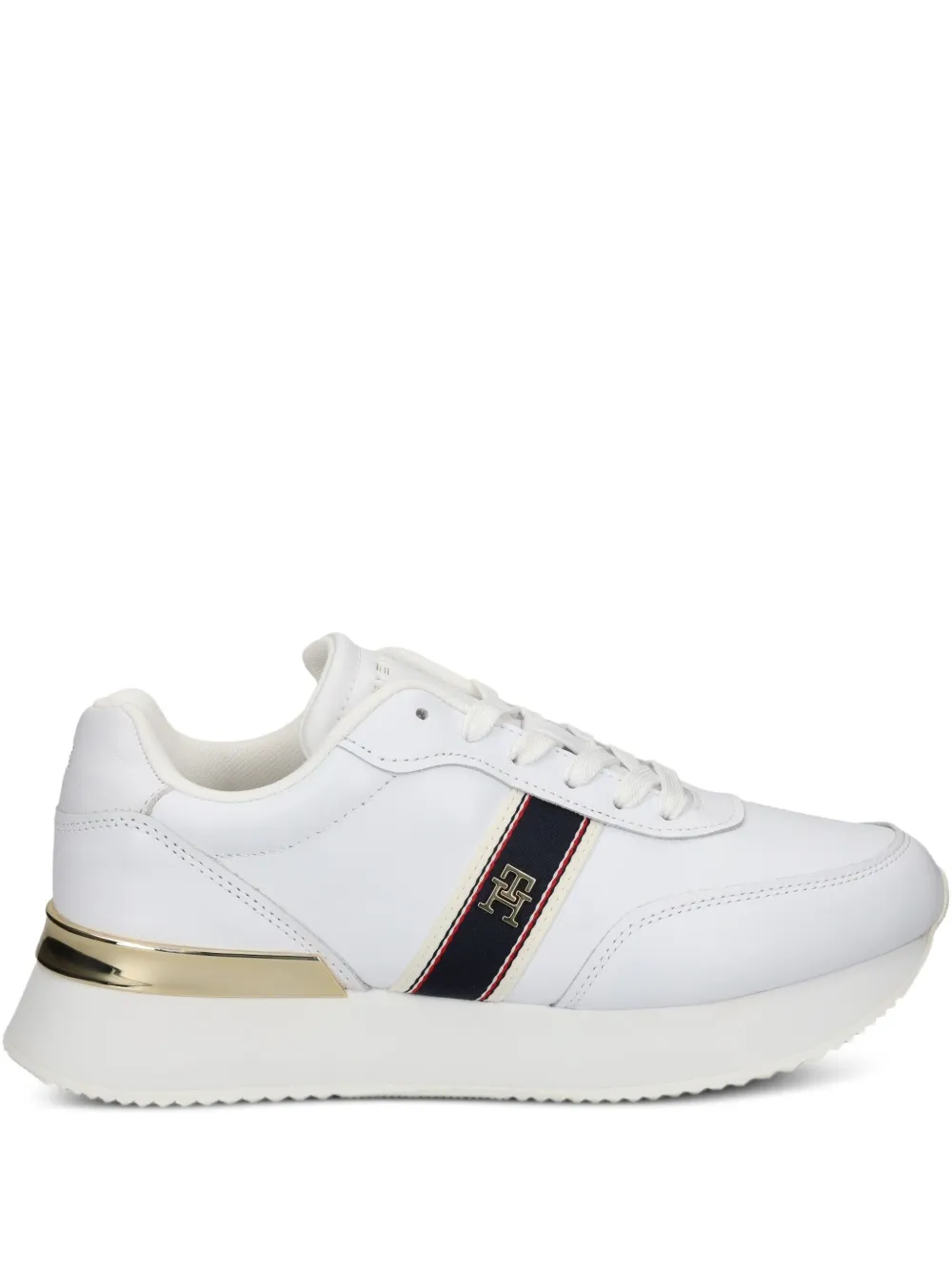 Tommy Hilfiger leather striped low-top sneakers White