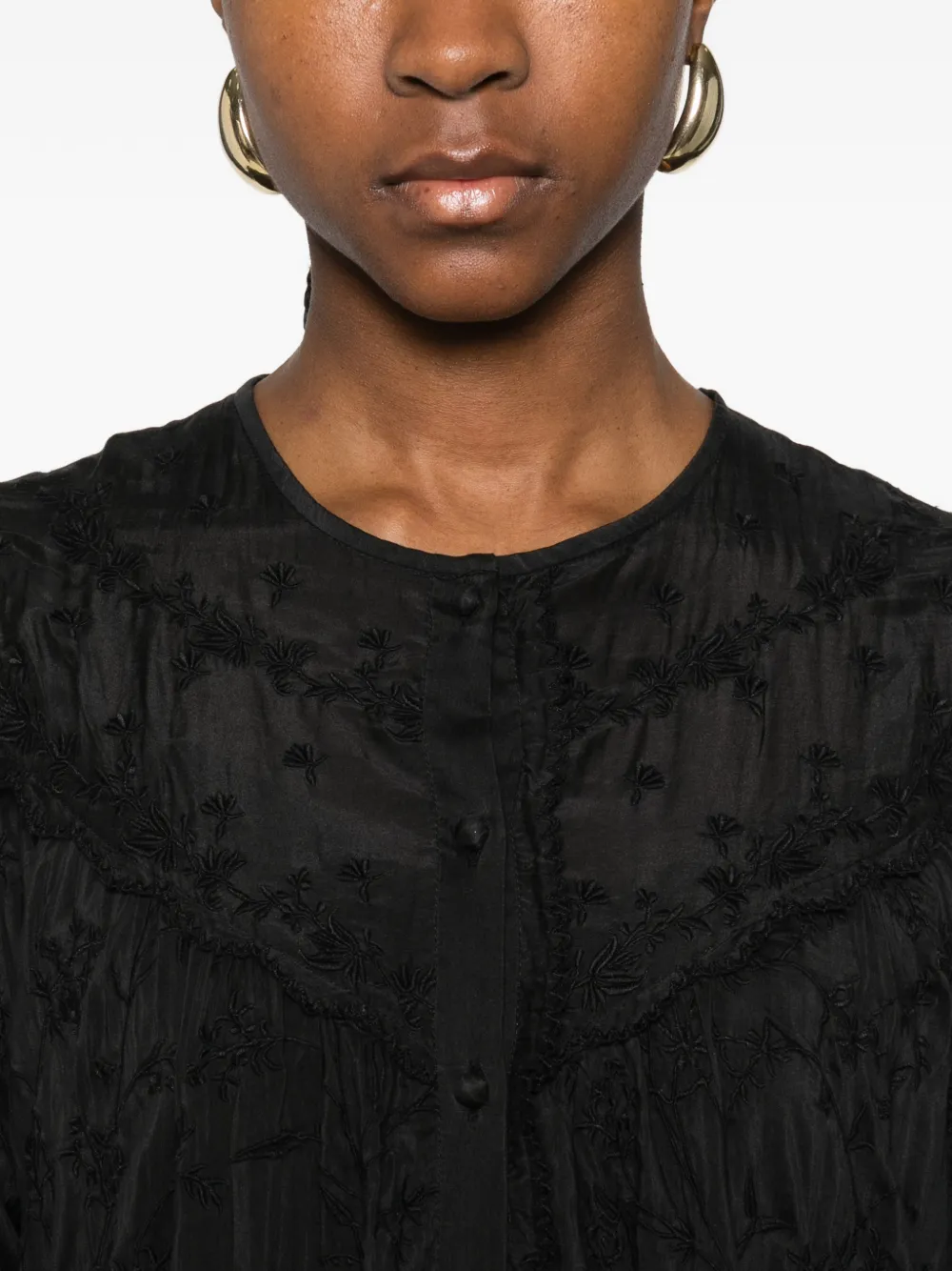 ISABEL MARANT Zame mini-jurk met lange mouwen Zwart