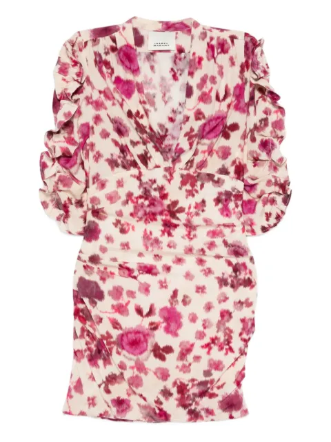 ISABEL MARANT ruffled flora-print mini dress