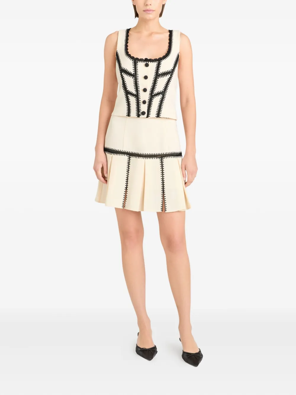 Cinq A Sept Sinclaire pleated mini skirt Beige