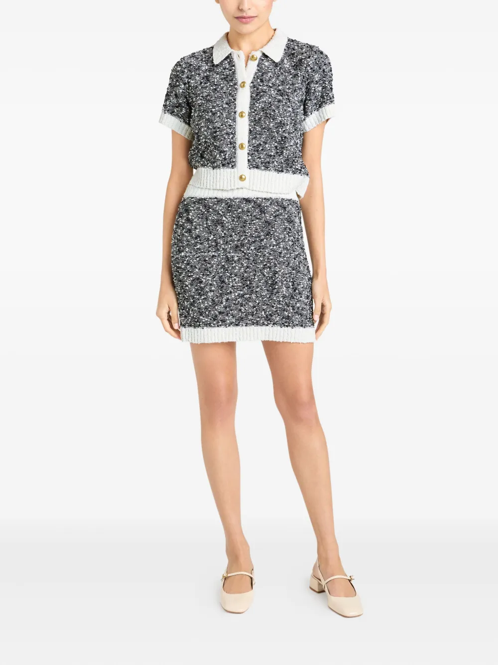 Cinq A Sept Adalee mini-rok met contrasterende afwerking - Blauw