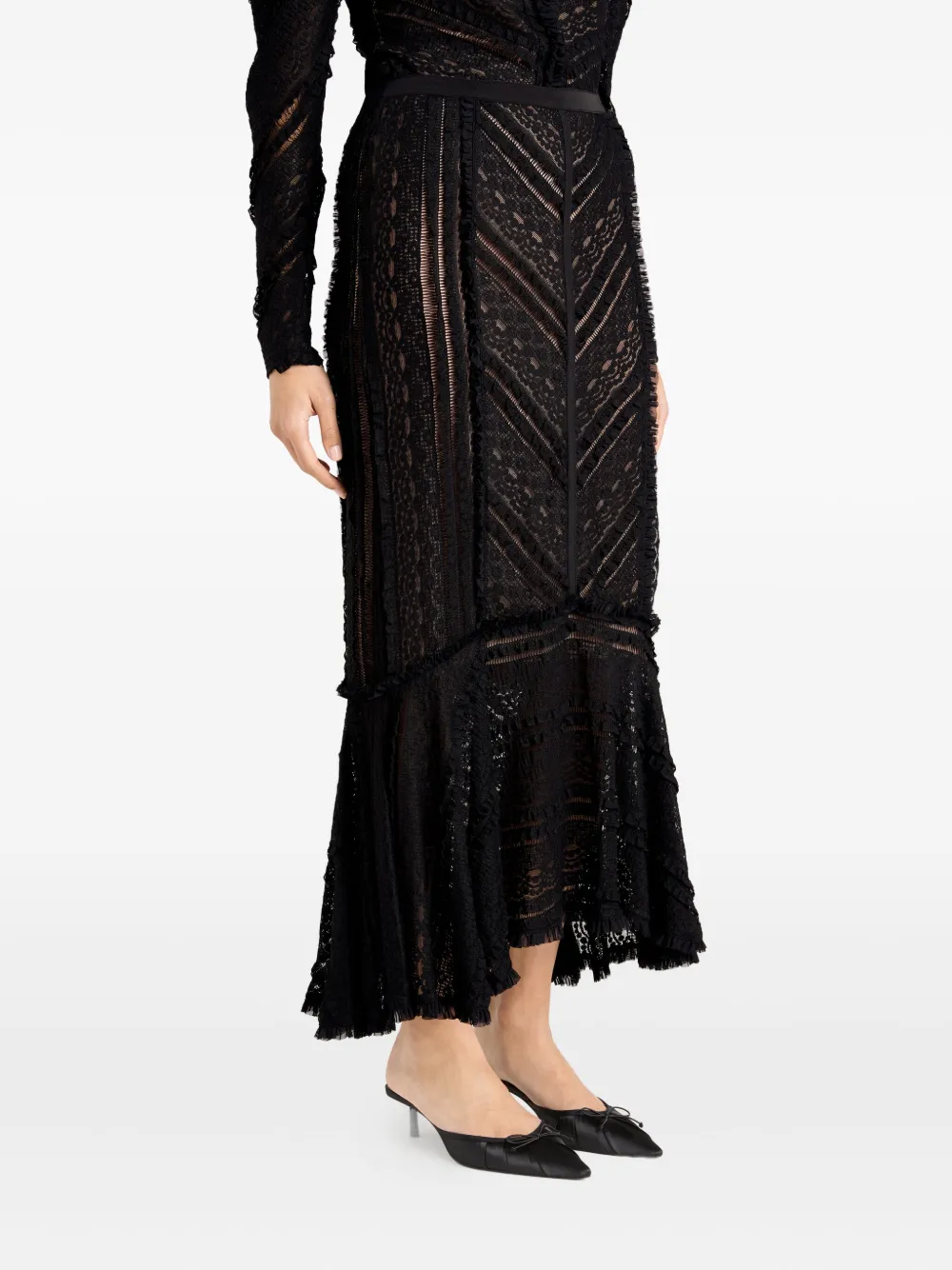 Cinq A Sept Maceio ruffled skirt Zwart