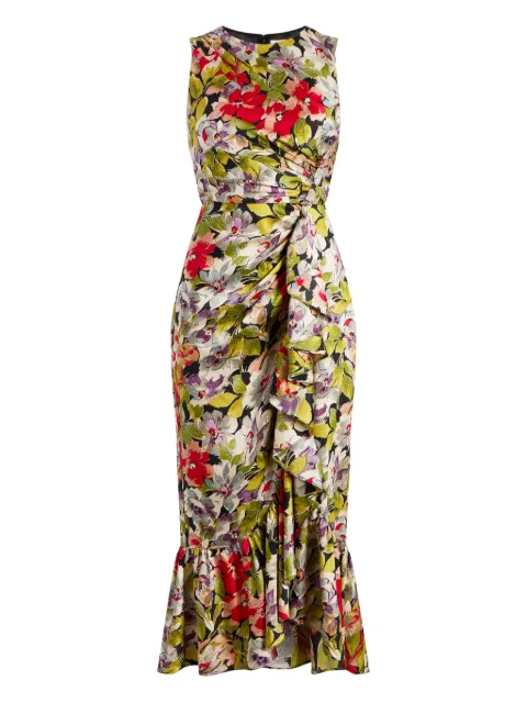 Cinq A Sept Canyon Bloom Elvira floral ruffled midi dress