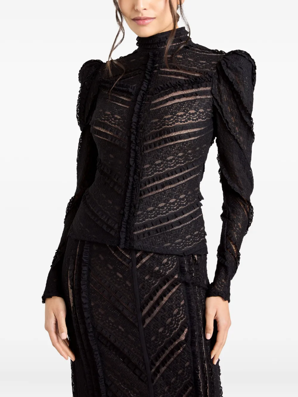 Cinq A Sept Blouse met ruches Zwart
